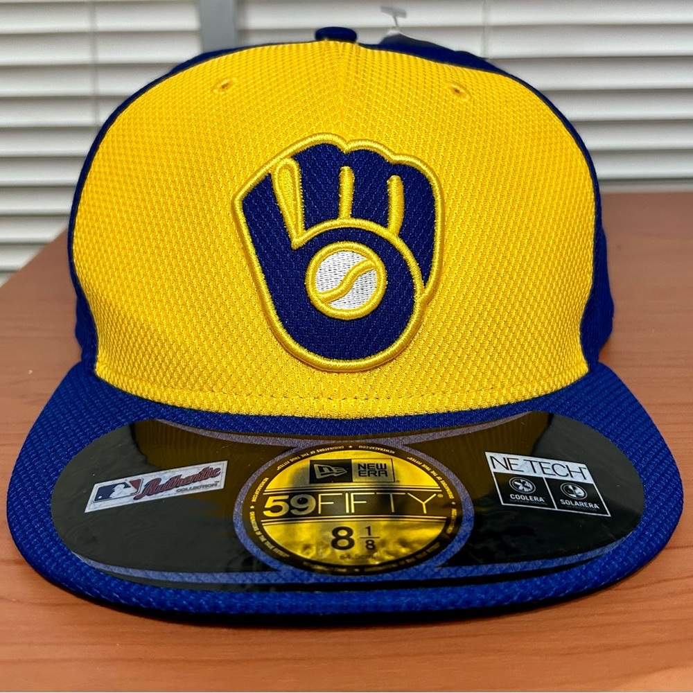 [10757950] Mens New Era MLB Diamond Era 59Fifty Fitted Cap Milwaukee Brewers